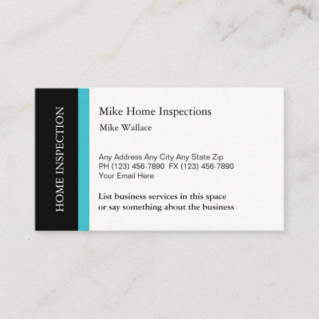 Carte De Visite Services d'inspection de maison (Devant)