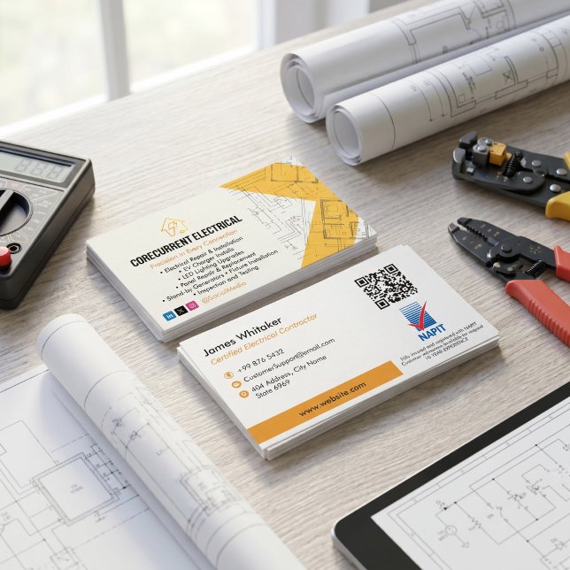 Carte De Visite Services électriques | Construction spécialisée (Créateur téléchargé)
