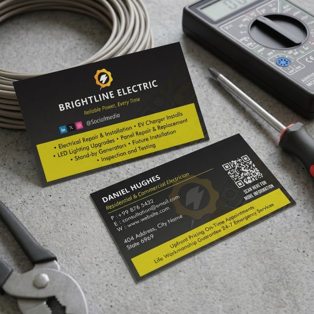 Carte De Visite Services électriques | Construction spécialisée (Créateur téléchargé)