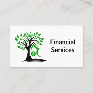 Carte De Visite Services financiers   Logo de l'arbre du dollar