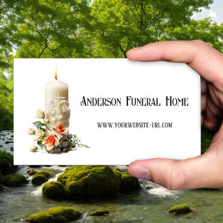 Carte De Visite Services funéraires floraux aux chandelles