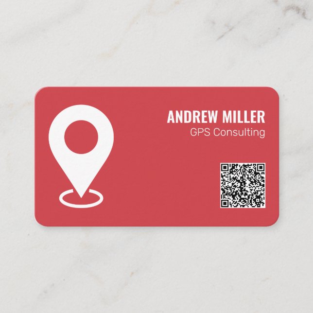 Carte De Visite Services GPS QR (rouge) (Devant)