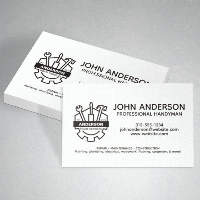 Carte De Visite Services Handyman Professionnels Modernes (Créateur téléchargé)