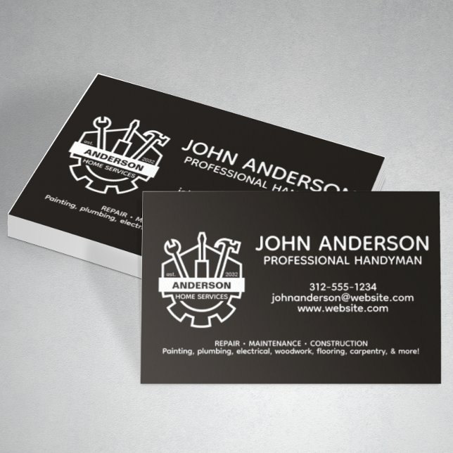 Carte De Visite Services Handyman Professionnels Modernes (Créateur téléchargé)