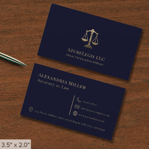 Carte De Visite Services juridiques Blue and Gold
