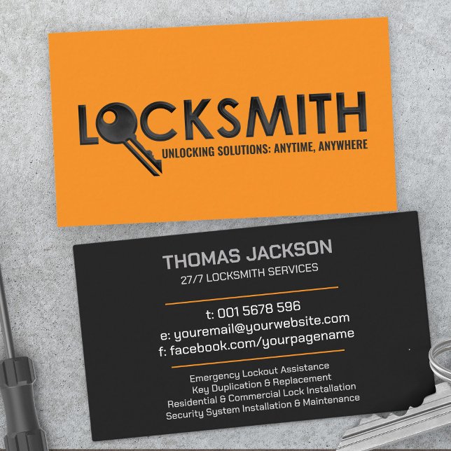 Carte De Visite Services Locksmith (Créateur téléchargé)