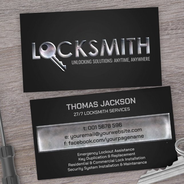 Carte De Visite Services Locksmith (Créateur téléchargé)