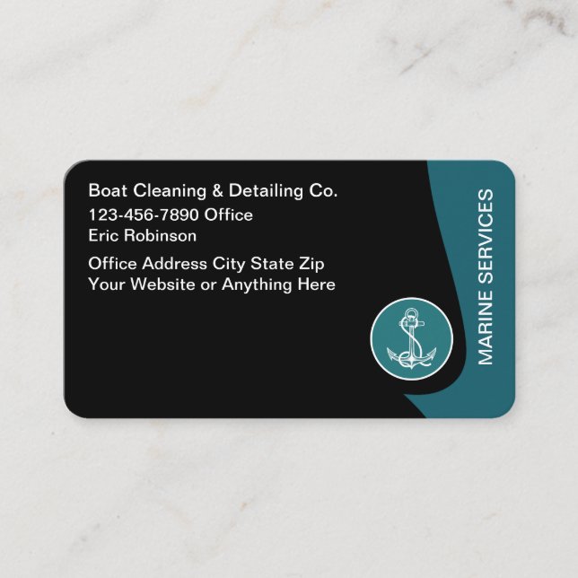Carte De Visite Services marins modernes cool (Devant)