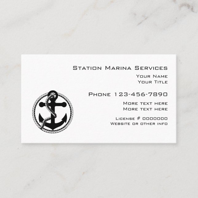 Carte De Visite Services marins nautiques (Devant)