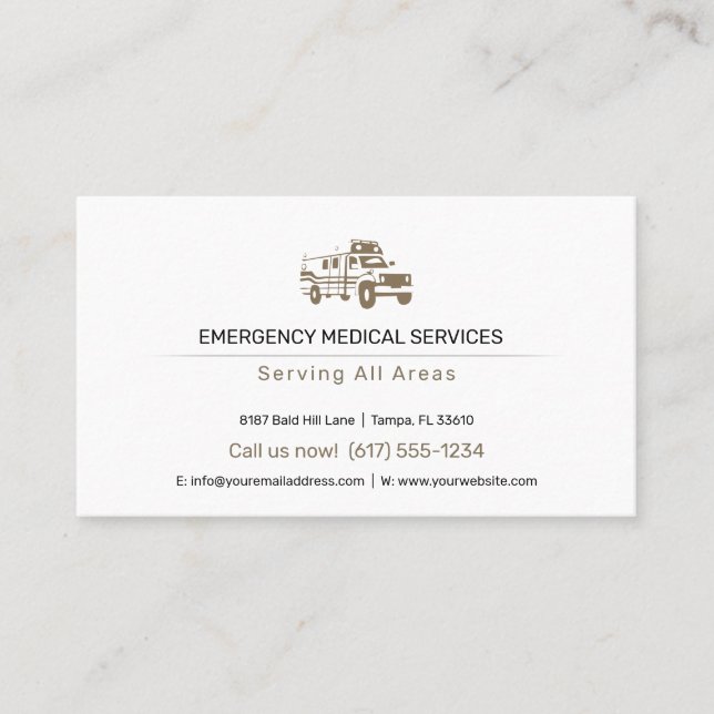 Carte De Visite Services Médicales d'urgence | Ambulance (Devant)