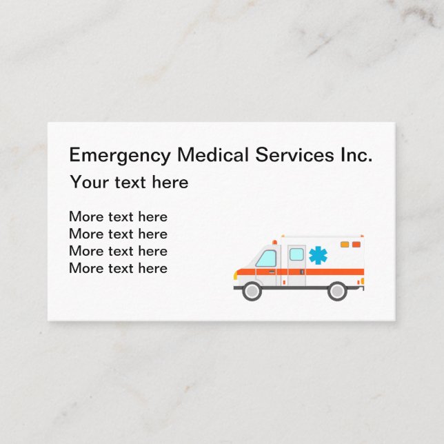Carte De Visite Services médicaux d'urgence (Devant)