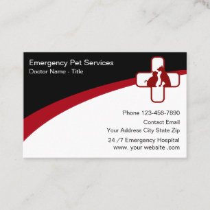 Carte De Visite Services médicaux d'urgence pour animaux de compag