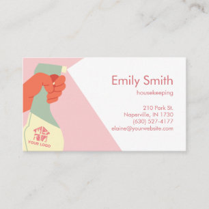 Carte De Visite Services ménagers Spray nettoyant à la main code Q