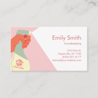 Carte De Visite Services ménagers Spray nettoyant à la main code Q