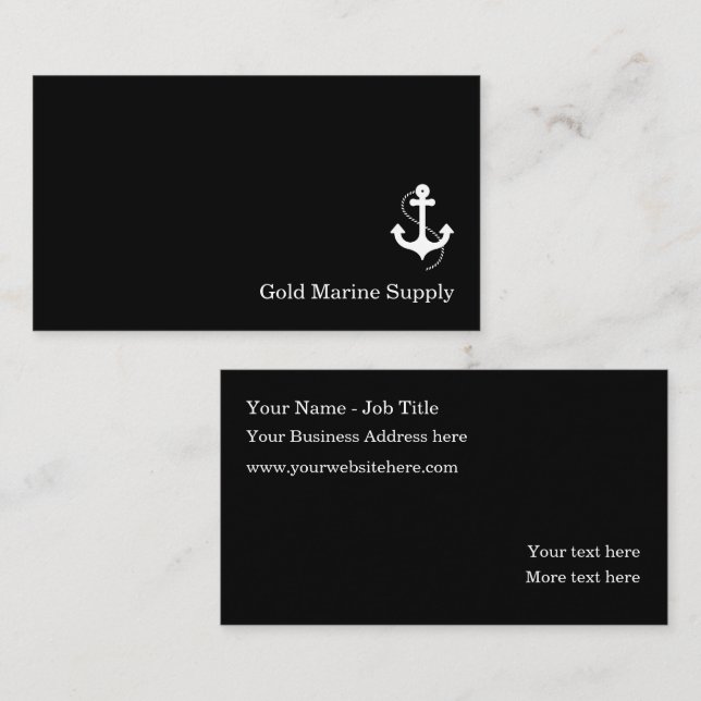 Carte De Visite Services minimalistes d'approvisionnement maritime (Devant / Derrière)