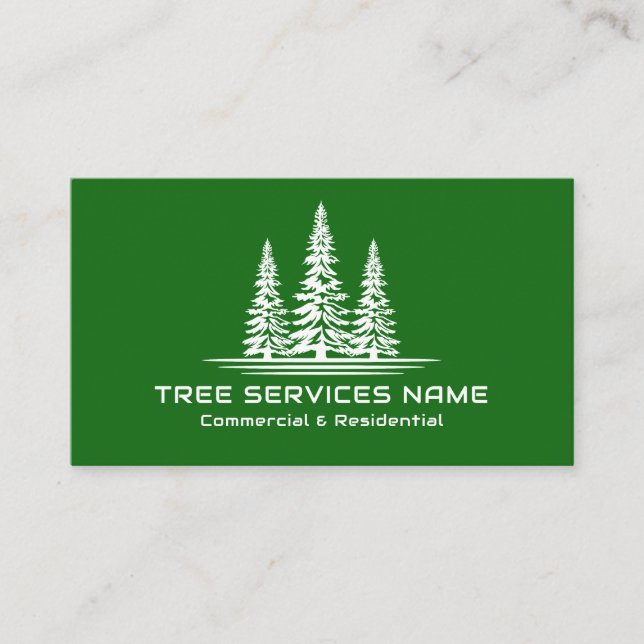 Carte De Visite Services modernes d'arbre vert (Devant)