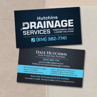 Carte De Visite Services modernes de nettoyage de drains et d'égou