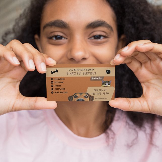 Carte De Visite Services pour animaux (Créateur téléchargé)