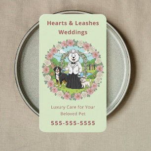 Carte De Visite Services pour animaux de mariage Floral Wedding Pe