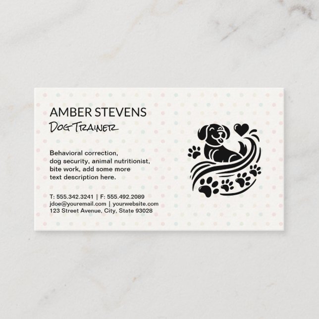 Carte De Visite Services pour chiens | Formation de soins aux anim (Devant)