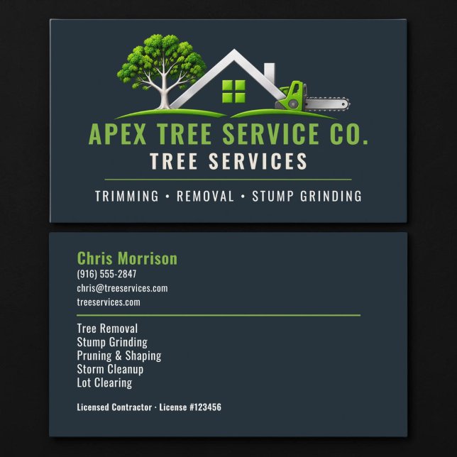 Carte De Visite Services professionnels d'arboriste d'arbres (Créateur téléchargé)