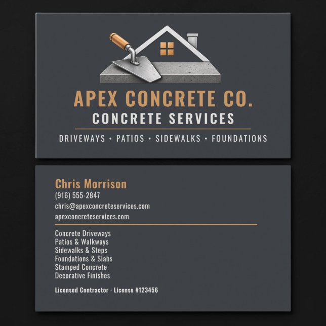 Carte De Visite Services professionnels de béton (Créateur téléchargé)