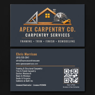 Carte De Visite Services professionnels de code QR pour charpentie