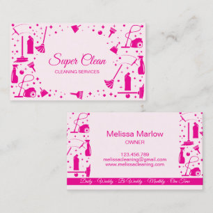 Carte De Visite Services professionnels de nettoyage de maison ros