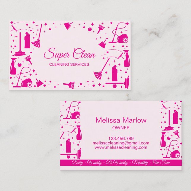 Carte De Visite Services professionnels de nettoyage de maison ros (Devant / Derrière)