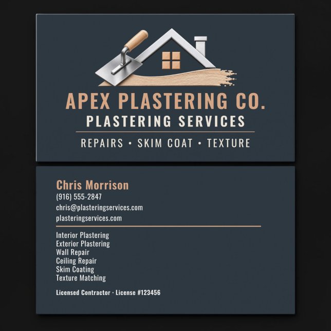 Carte De Visite Services professionnels de plâtrage (Créateur téléchargé)