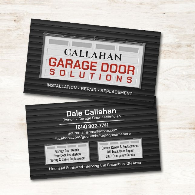 Carte De Visite Services professionnels de portes de garage (Créateur téléchargé)