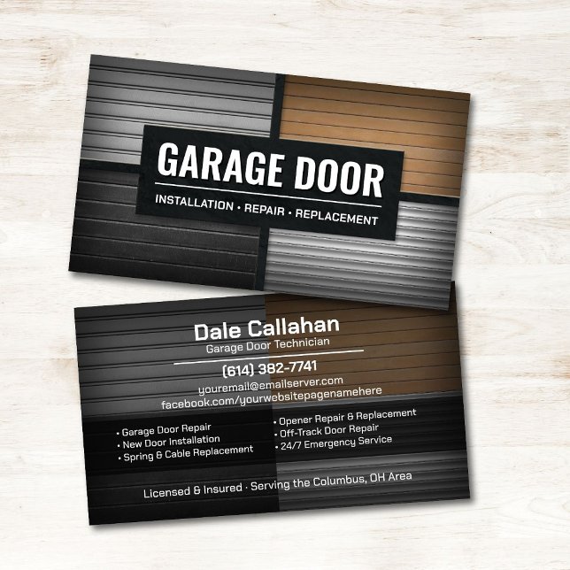 Carte De Visite Services professionnels de portes de garage (Créateur téléchargé)