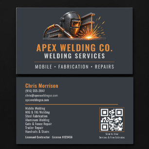 Carte De Visite Services professionnels de soudage Code QR Soudure