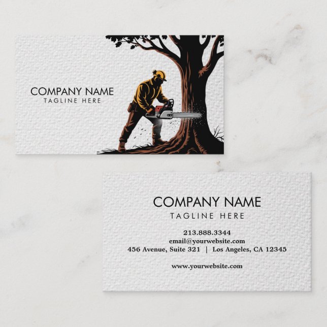 Carte De Visite Services professionnels d'élagage d'arbres et d'ar (Devant / Derrière)
