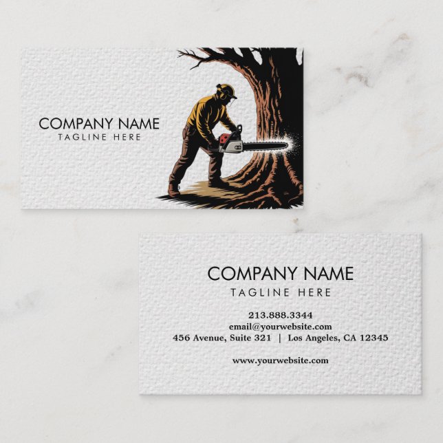 Carte De Visite Services professionnels d'élagage d'arbres et d'ar (Devant / Derrière)