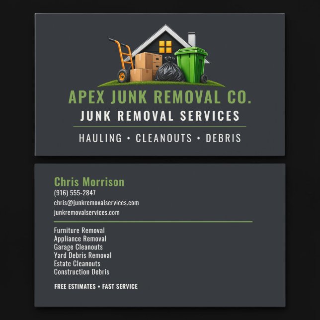 Carte De Visite Services professionnels d'enlèvement de déchets (Créateur téléchargé)
