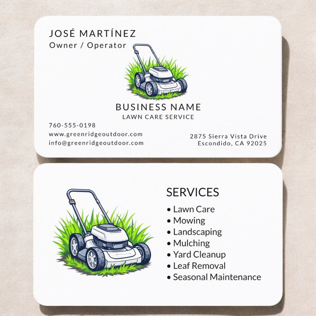 Carte De Visite Services professionnels d'entretien de pelouse (Créateur téléchargé)