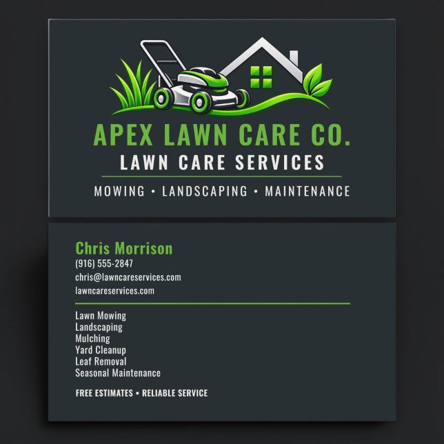 Carte De Visite Services professionnels d'entretien de pelouse (Créateur téléchargé)