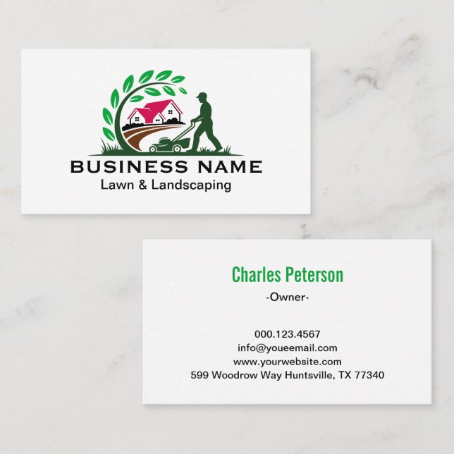 Carte De Visite Services professionnels d'entretien de pelouse éco (Devant / Derrière)