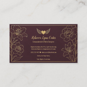 Carte De Visite Services professionnels élégants et floraux pour a