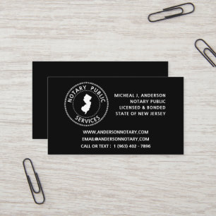 Carte De Visite Services publics du New Jersey