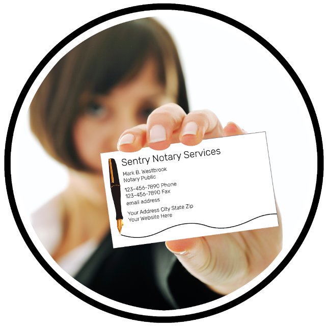 Carte De Visite Services publics notaires classiques (Classy Notary Public Business Cards by CustomBusinessTemplates)
