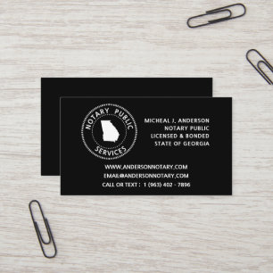 Carte De Visite Services publics notaires de Géorgie