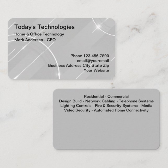 Carte De Visite Services Techniques cool À Domicile Et Bureau (Devant / Derrière)