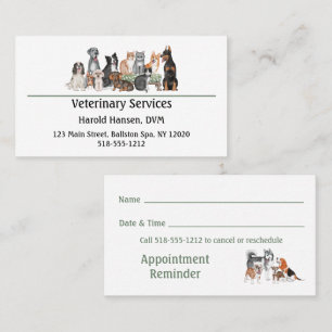 Carte De Visite Services vétérinaires ou pour animaux de compagnie