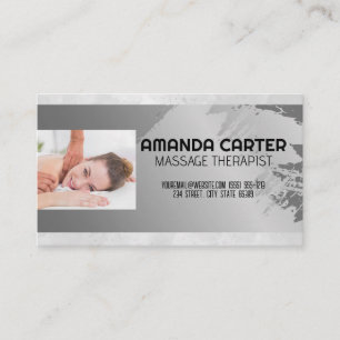 Carte De Visite Session de massage   Aquarelle Gris Artistique