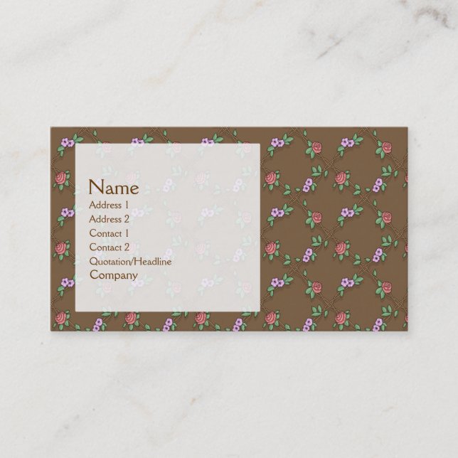 Carte De Visite S'est levé le motif (Devant)