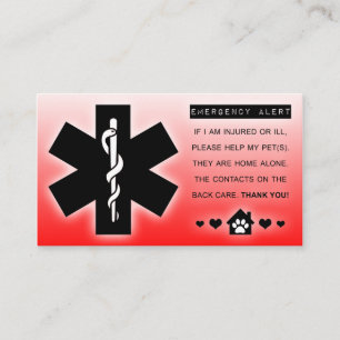 Carte De Visite seul animal familier à la maison