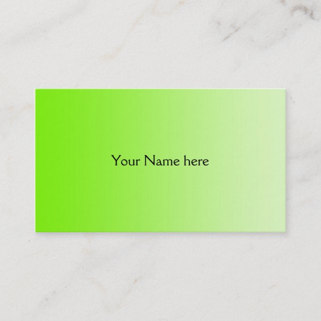 Carte De Visite SEULEMENT dégradés de COULEUR - vert néon (Devant)