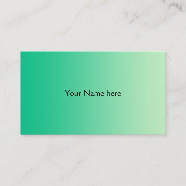 Carte De Visite SEULS gradients de COULEUR - vert océan (Devant)